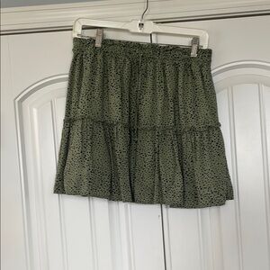 Green Polka Dot Tiered Mini Skirt sz:10